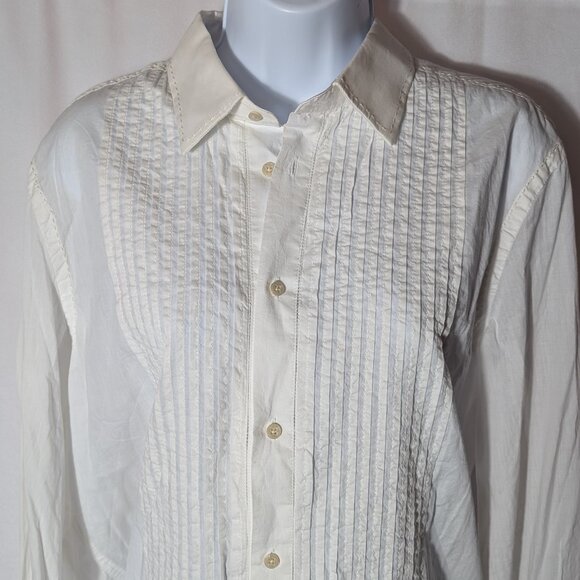 DIESEL TUXEDO style SHIRT blouse Sz L CUFFLINK 100% COTTON TOPSTITCHING NWT WOW - Picture 2 of 15
